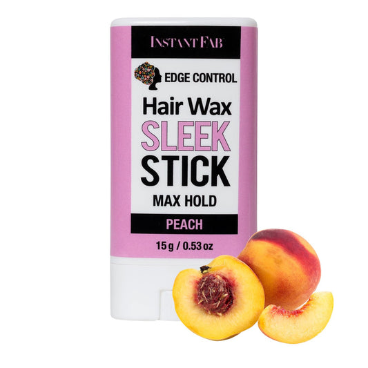 STUDIO LIMITED Instant Fab Edge Control Hair Wax Stick - Max Hold Non-greasy Styling Pomade for Sleek Flyaways and Hair (Peach, 0.53oz/15g)