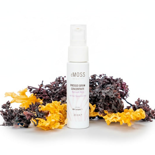 cMOSS BEAUTY Sea Moss Infused Pressed Serum Concentrate with Hyaluronic Acid, Oil-Free, Vegetable Ceramides, and Vitamins A,C,E to Plump and Tighten