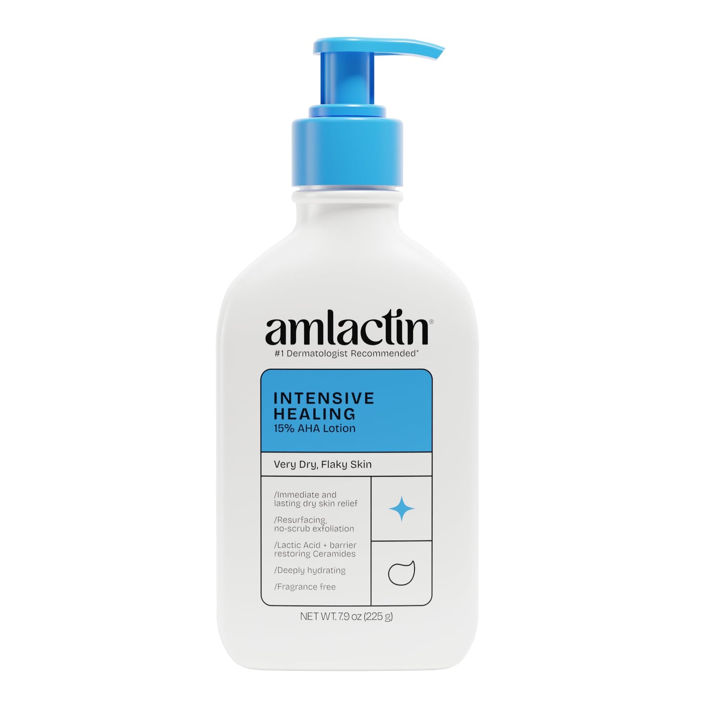 AmLactin Intensive Healing Body Lotion - Therapeutic Lotion for Extremely Dry Skin - No-Scrub Exfoliator and Moisturizer with 15% Lactic Acid AHA