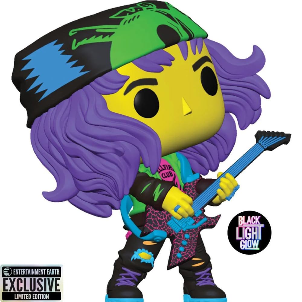 Funko Pop! Stranger Things Eddie with Guitar Blacklight Vinyl Figure #1462 - Entertainment Earth Exclusive