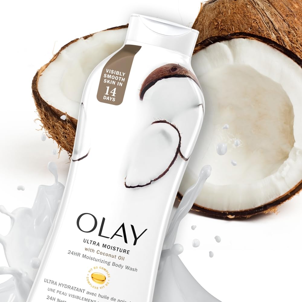 Olay Body Wash Ultra Moisture Coconut Oasis 22 Ounce (650ml) (2 Pack)