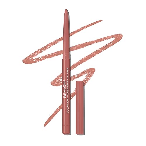Revlon Colorstay Lip Liner Makeup with Built-in-Sharpener, Longwear Rich Colors, Smooth Application, 655 Rose, 0.01 oz