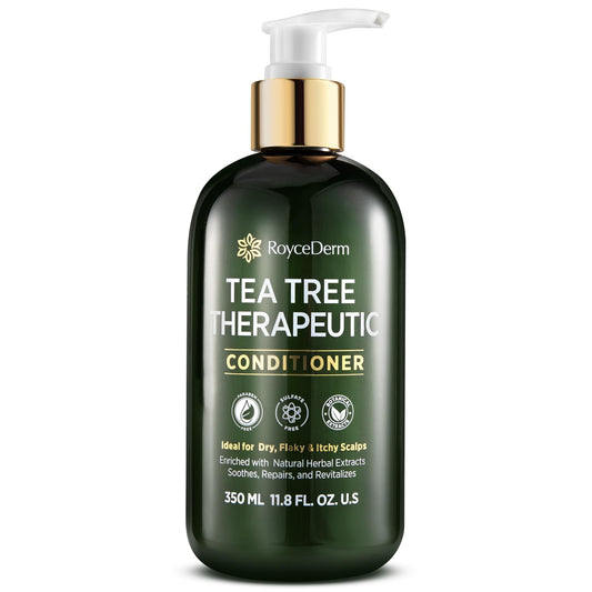 RoyceDerm Tea Tree Conditioner: Hydrating & Soothing Botanical Formula with Tea Tree, Aloe, Camellia Seed Oil, Paraben & Sulfate Free
