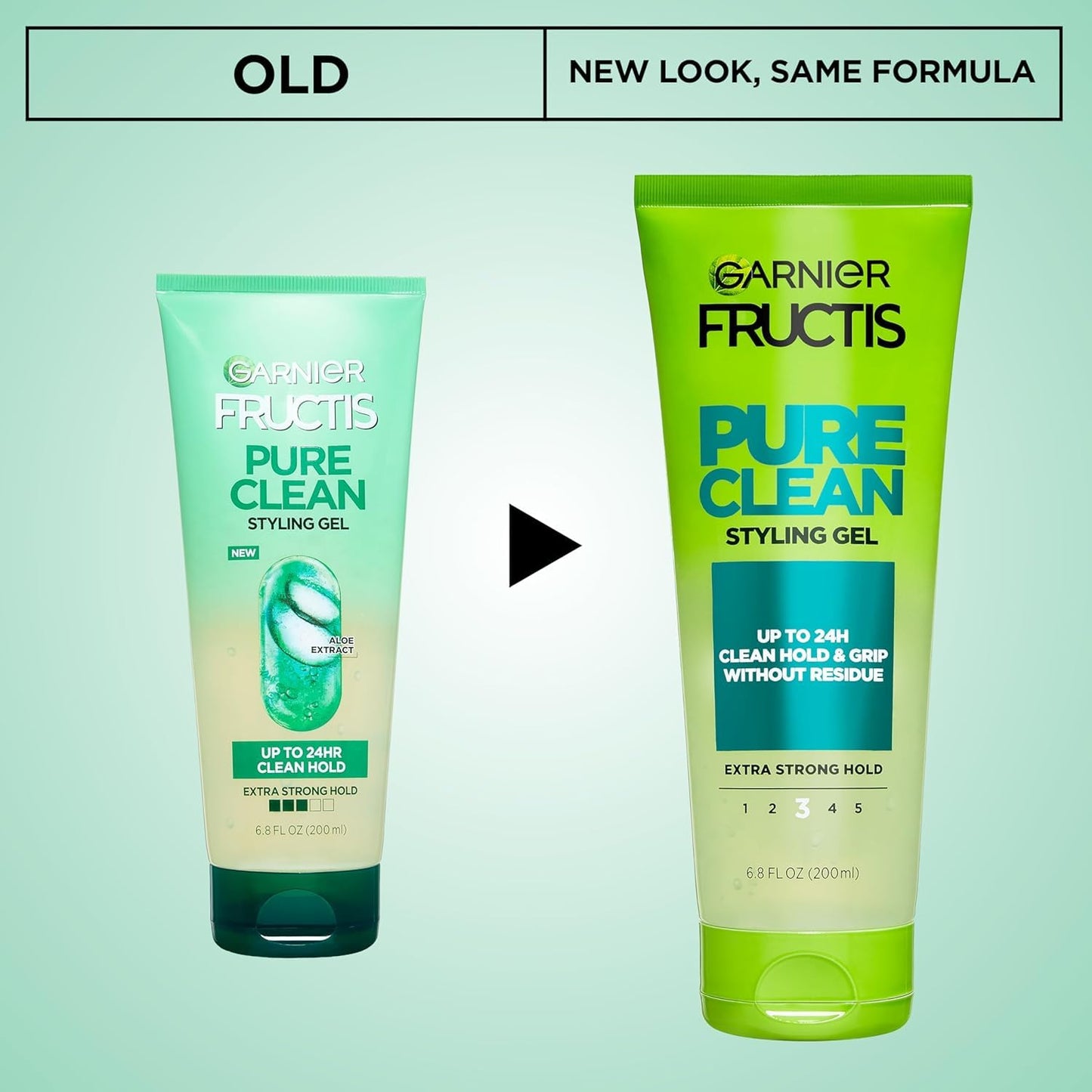 Garnier Fructis Style Pure Clean Styling Gel 6.8 Fl Oz (2 Pack Packaging May Vary)