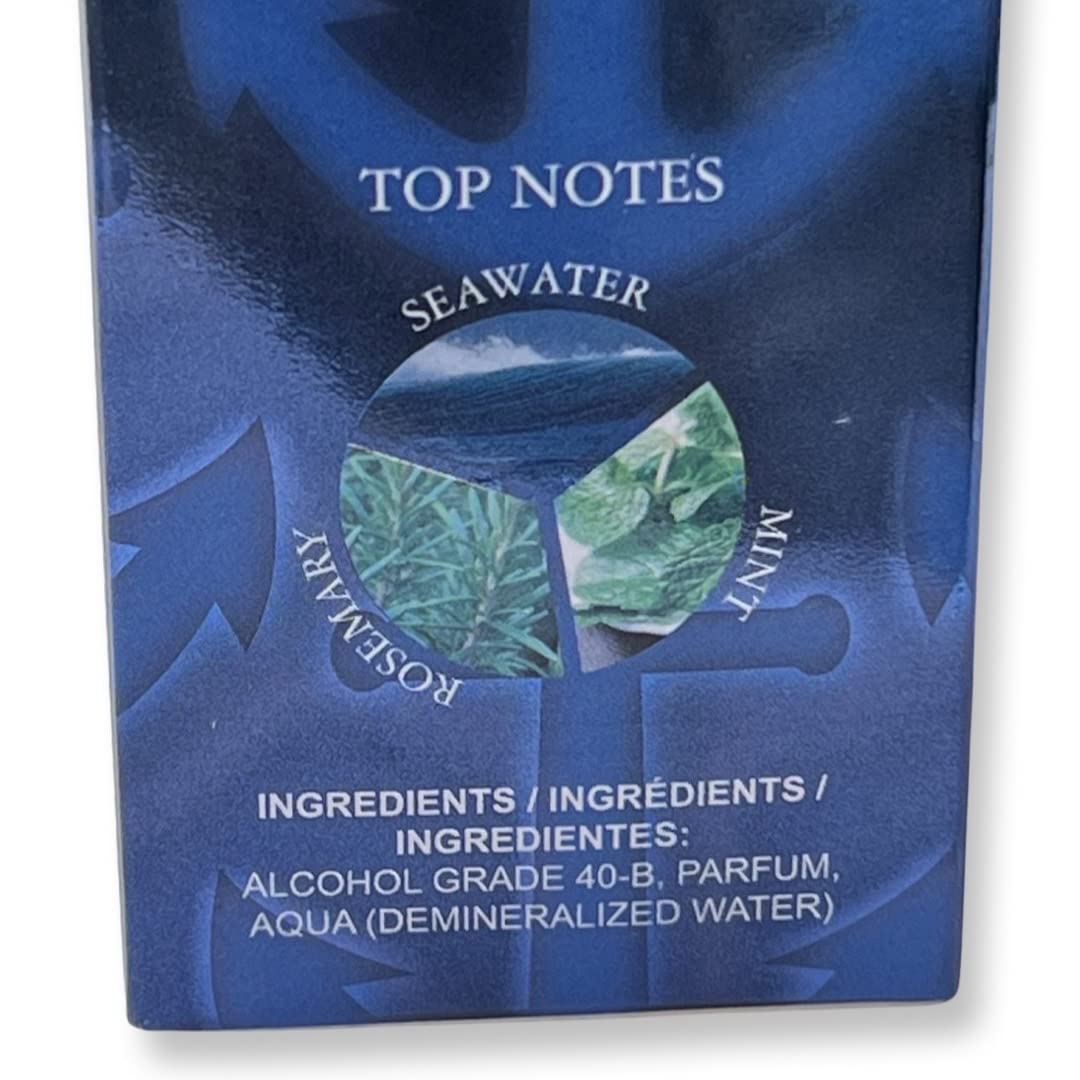 United Scents Cool Breeze MARINER Eau de Parfum for Men | 3.4 Fl Oz | Notes of Seawater, Spicy Rosemary and Fresh Mint