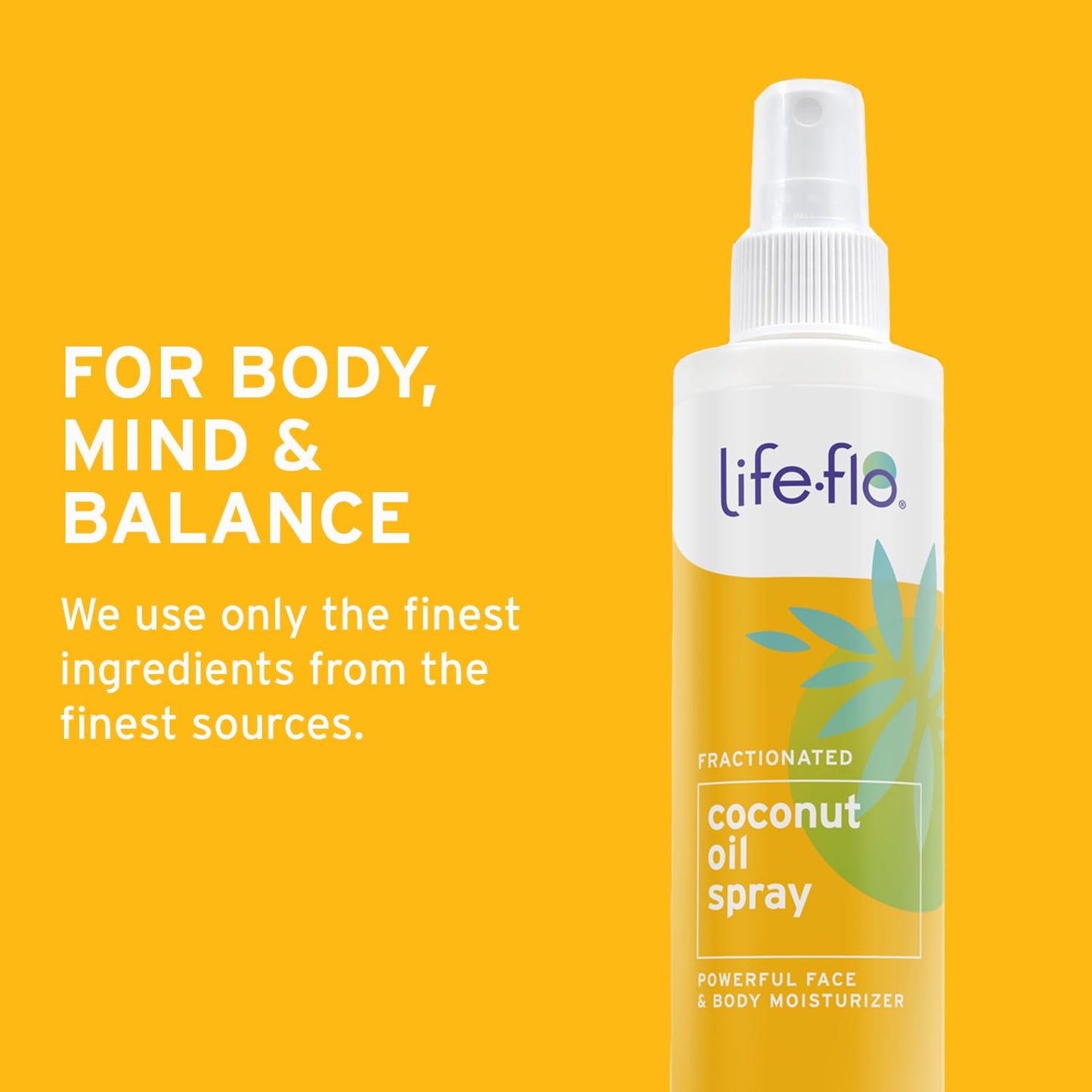 Life-Flo Fractionated Coconut Oil Spray - Liquid Coconut Oil for Skin, Hair and Nails, Lightweight Face Oil, Body Moisturizer, Cuticle Oil