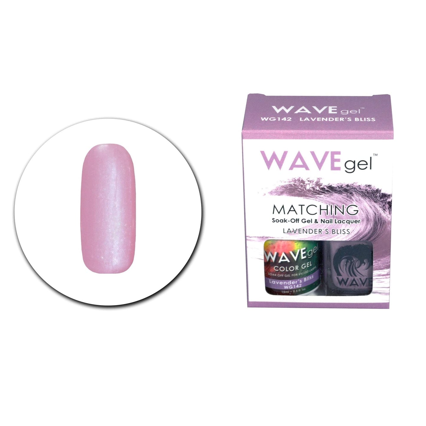 WAVEGEL Soak-0ff Gel & Nail Lacquer Matching Duo Set - Lavender's Bliss - W142-142 I 0.5 Oz Beauty & Personal Care WAVE gel
