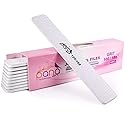 10pcs - PANA Jumbo Double-Sided Emery Nail File for Manicure, Pedicure, Natural, and Acrylic Nails - Zebra (Grit 100/180)