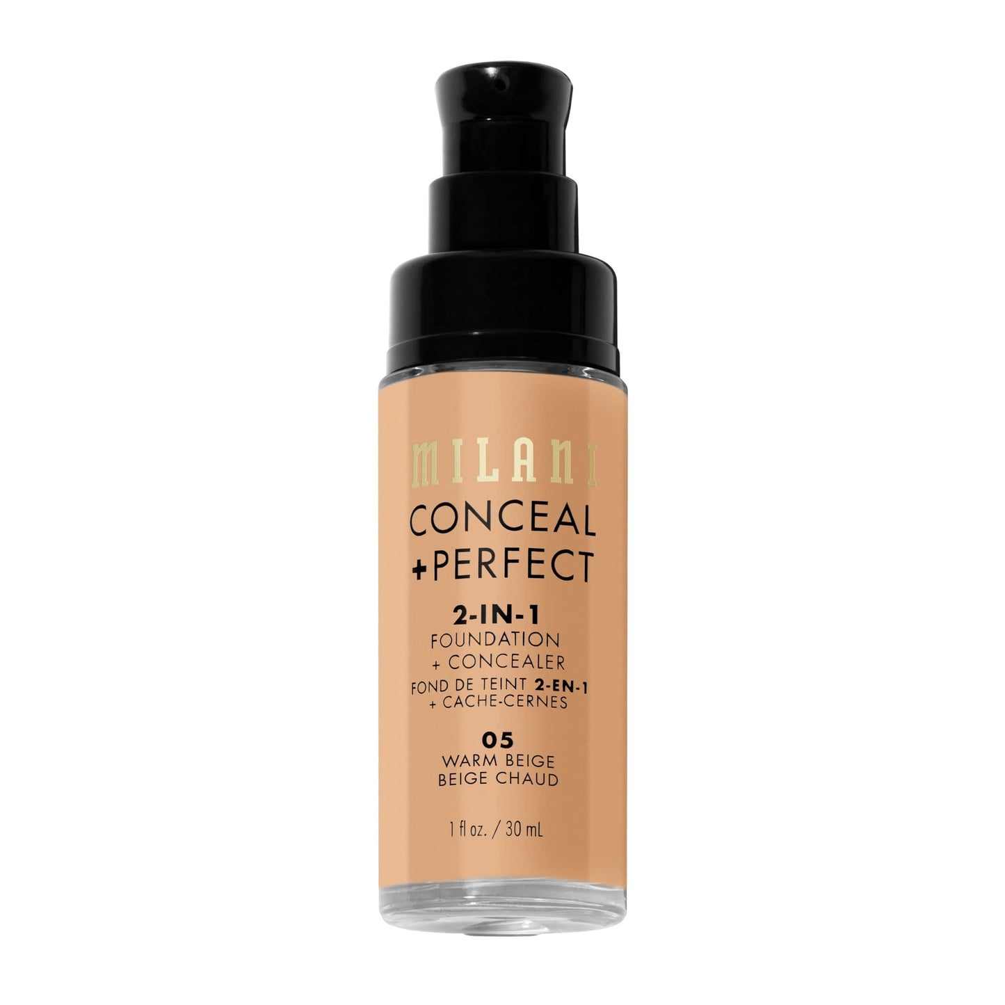 Milani Conceal + Perfect 2-in-1 Foundation + Concealer for a Flawless Complexion, Under Eye Corrector, Cover Redness and Imperfections, Waterproof