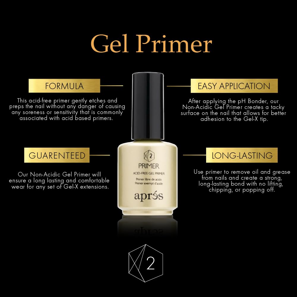 APRÉS Apres Gel-X Essentials - Extend Gel, pH Bonder, Acid-Free Gel Primer, Curved Nail File 100/180 Grit, Nail Buffer Beauty & Personal Care APRÉS