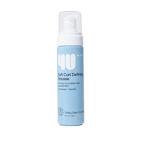 4U by Tia Soft Curl Defining Mousse - 3A-4C Hair Foam Formulated with Chia Seed and Hemi15 to deliver soft, frizz-free, volumized curls with all-day