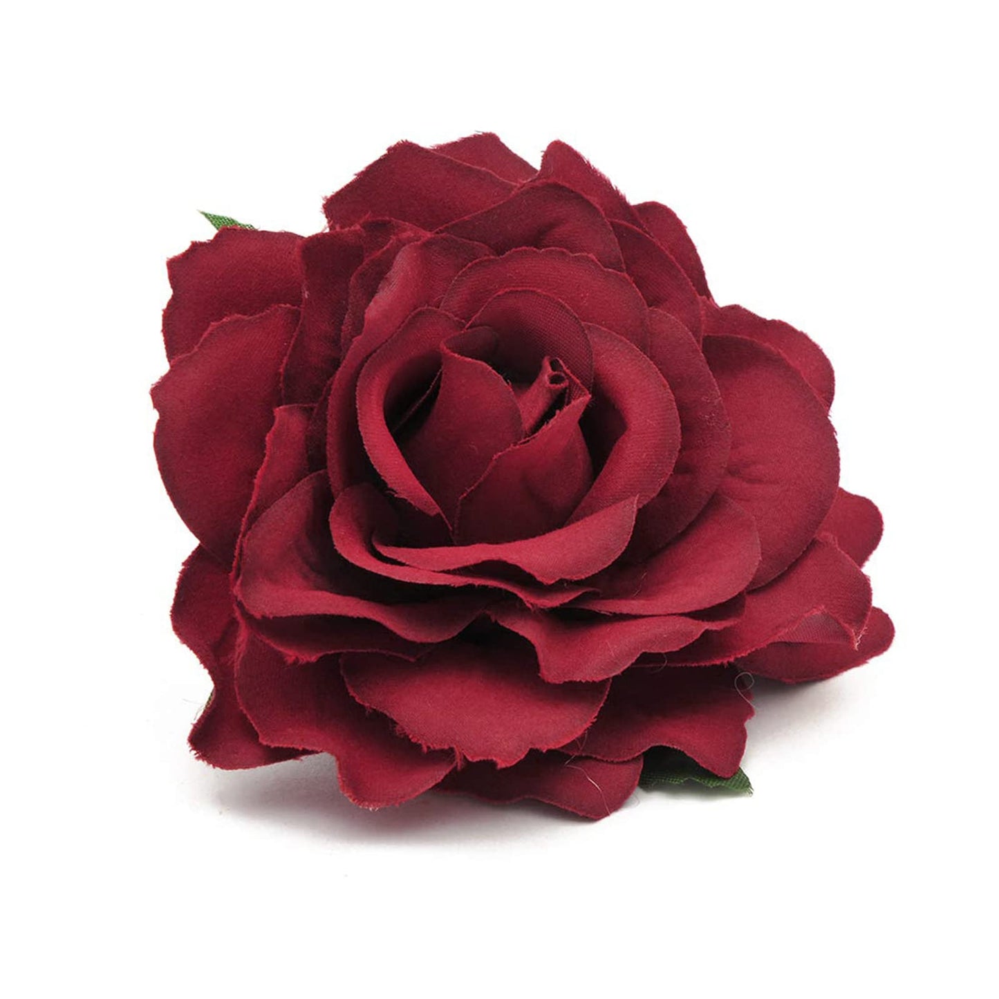 HOLY KT Handmade Women's Dark Red Velvet Rose Flower Wreath Hair Clip and Pin, Flamenco Dancer Style (Deep Red) one size