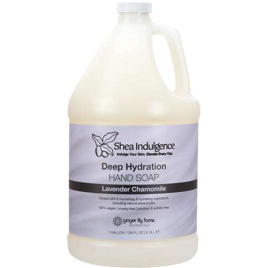 Ginger Lily Farms Botanicals Shea Indulgence Deep Hydration Liquid Hand Soap Refill, 100% Vegan & Cruelty-Free, Lavender Chamomile Scent, 1 Gallon Beauty & Personal Care Ginger Lily Farms