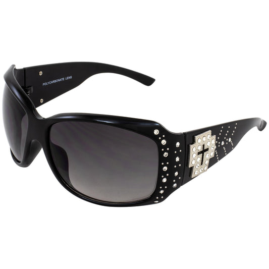 Global Vision La Cruz Womens Motorcycle Fashion Sunglasses Black with Gradient Smoke Lens