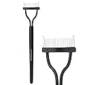 JAPONESQUE - Velvet Touch Lash Separator (0.43 x 5.79 x 1.18 inches) - Eyelash Comb Lash Separator Tool, Remove Mascara Clumps, Arc Lash Brush (Black)
