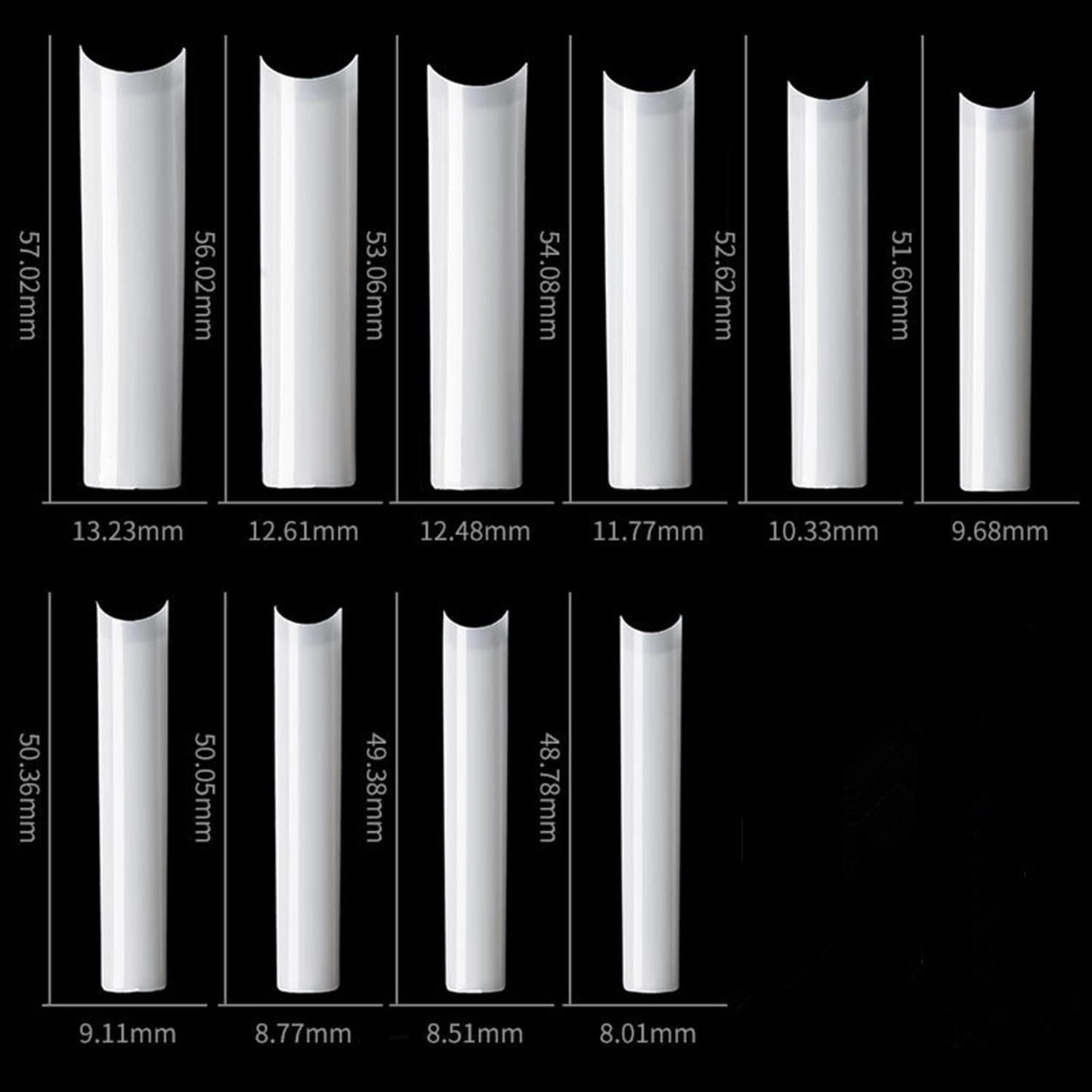 Yimart 500pcs No C Curve XXXL Square Straight False Nail Tips - Half Cover Clear Natural Extra Long Fake Nails (Skin color)