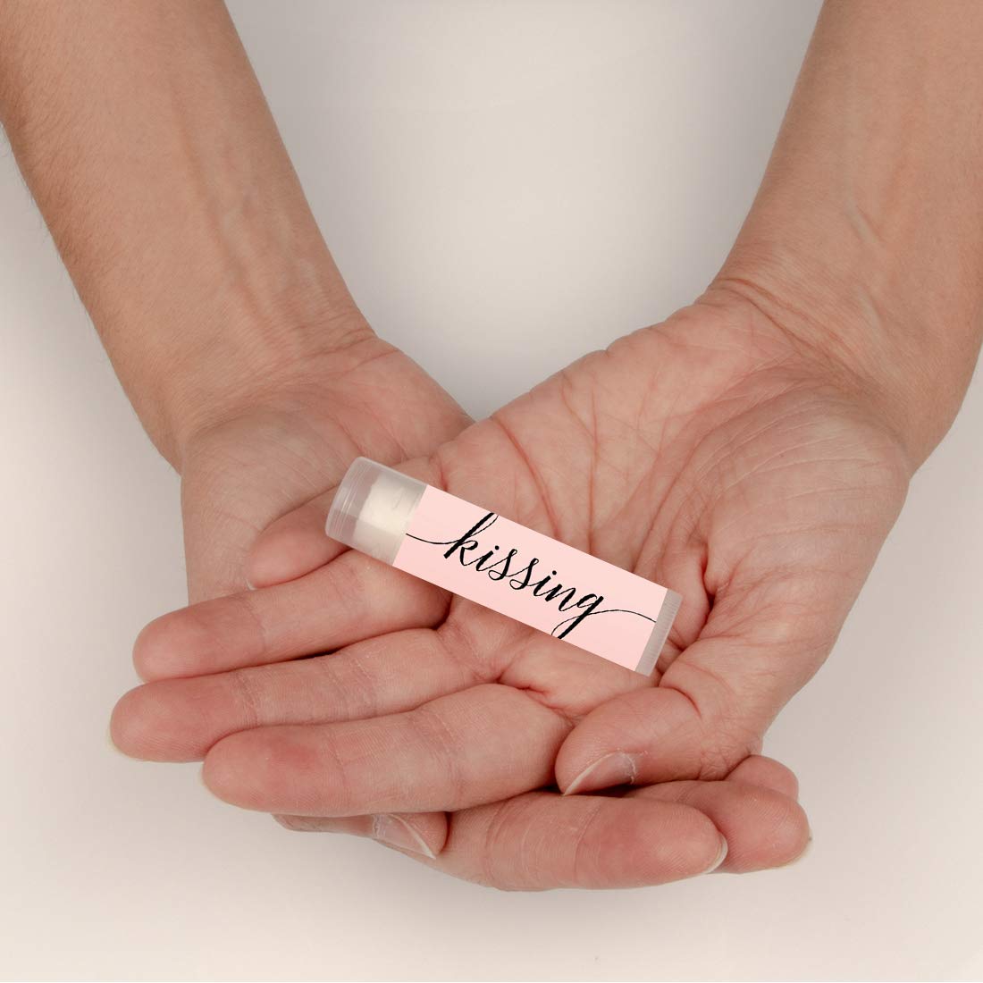 Andaz Press Blush Pink Rose Elegant Bridal Shower Engagement Party, Lip Balm Chapstick Favors, Kissing The Single Life Goodbye, 12-Pack, Bridal Shower