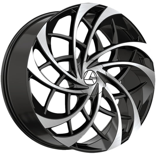 Azara AZA-540 22x8.5 5x112 5x114.3 +38 Cb 74.1 Gloss Black & Machined Beauty & Personal Care Azara