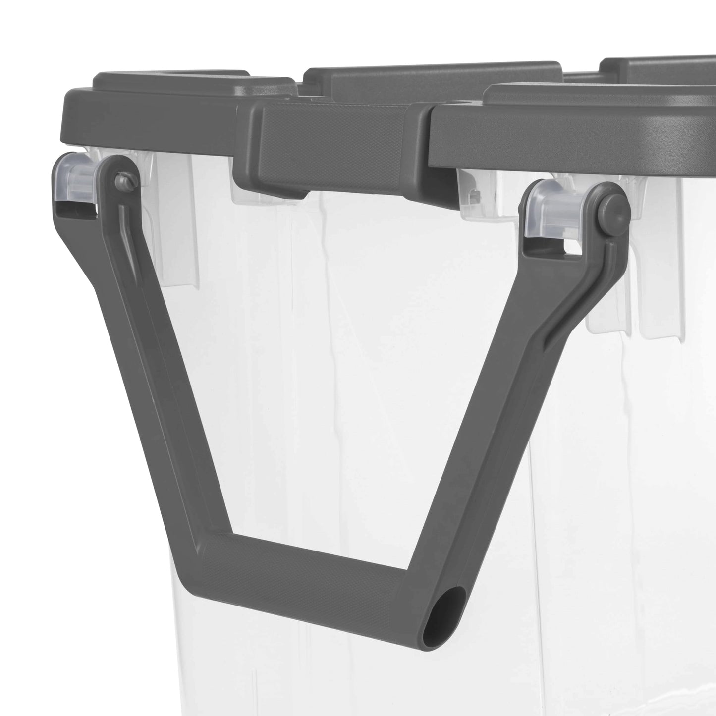 Ouyniei Clear Storage Container with Wheels, Large Rolling Bin with Gray Lid, 36.75x21.38x18 Inch, Moisture-Resistant Storage Box for Transport