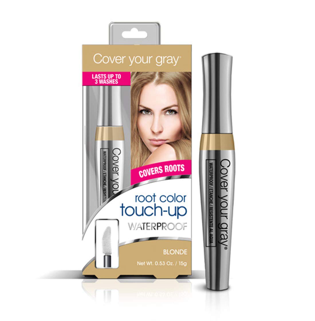 Cover Your Gray Waterproof Root Touch-Up, Light Brown/blonde, 0.53 Ounce