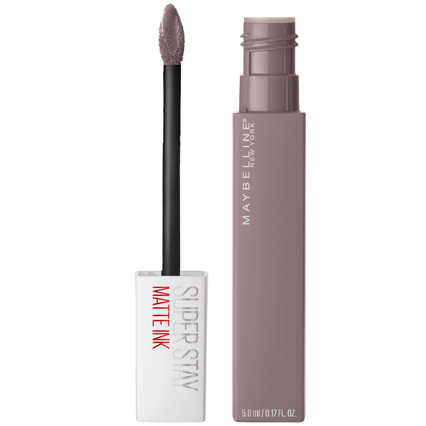 Maybelline Super Stay Matte Ink Liquid Lipstick Makeup, Long Lasting High Impact Color, Up to 16H Wear, Huntress, Muted Grey, 1 Count, Packaging May