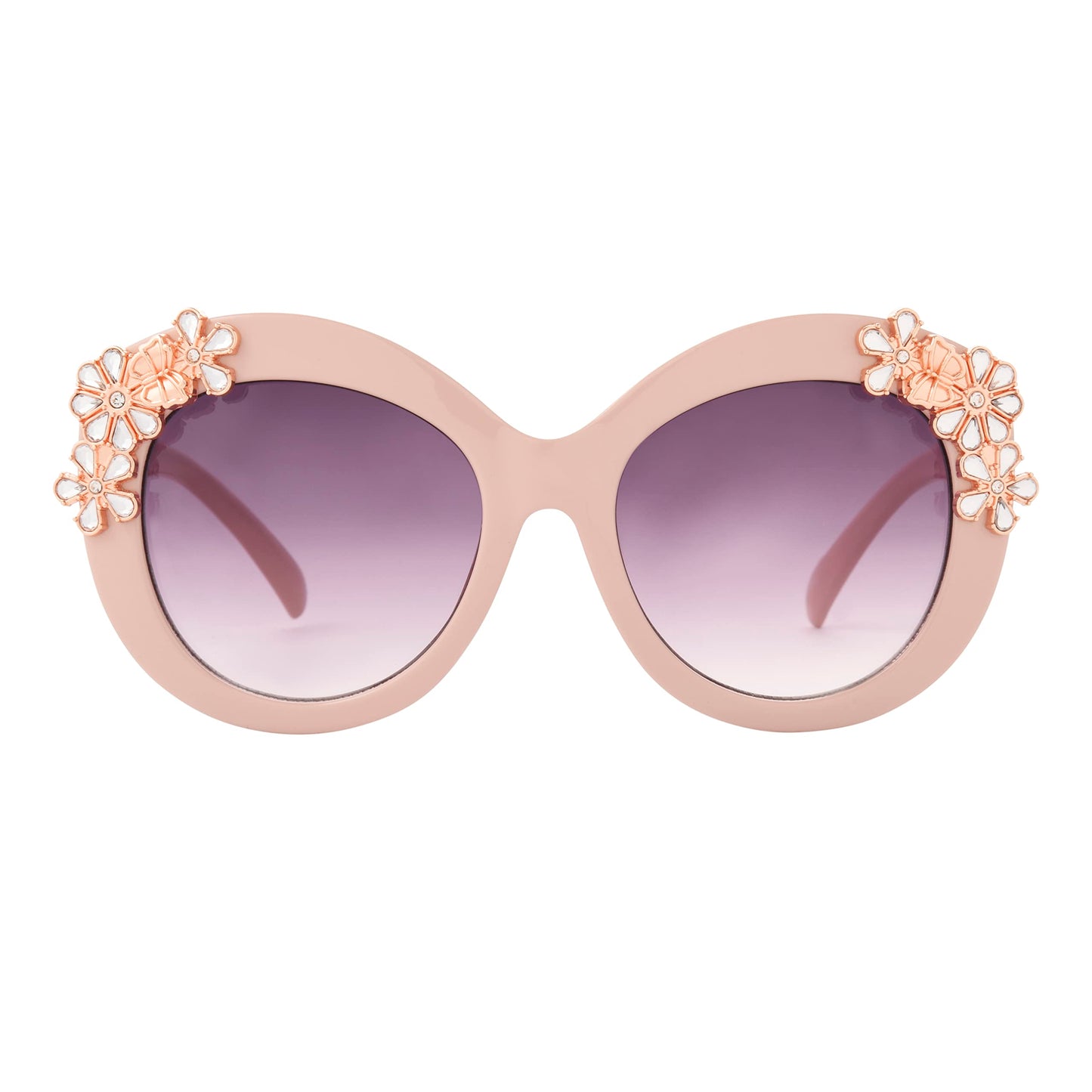 Betsey Johnson Women's Garden Party Sunglasses Round, Pink, 141 mm
