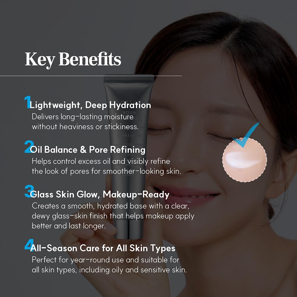 S.NATURE Pore Refining Moisturizer for Dry & Sensitive Skin - Squalane Hydrating Face Cream, Tightening & Smoothing Pores, Lightweight Korean