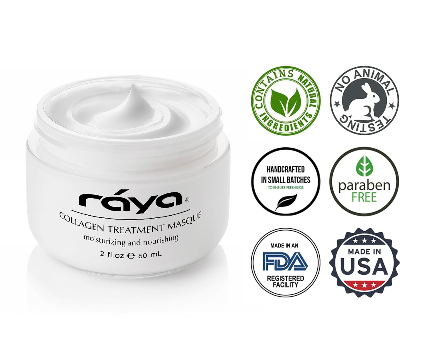 Raya Collagen Treatment Masque (604) | Nourishing Facial Treatment Mask for Combination, Dry, Dehydrated, and Dull Skin | Helps Reduce Lines