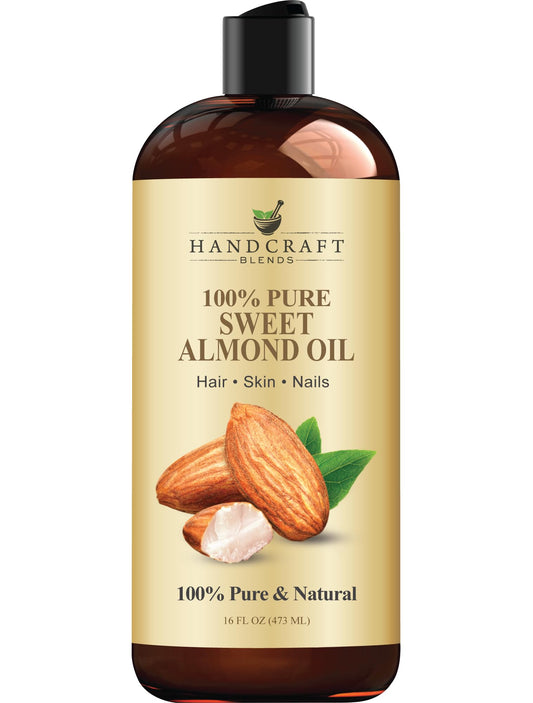 Handcraft Blends Sweet Almond Oil | 100% Pure and Natural | Bath & Body Oil | Premium Grade Carrier Oil | Skin | Hair | Body | Massage | Hexane-Free | Beauty and Personal Care Handcraft Blends Default Title