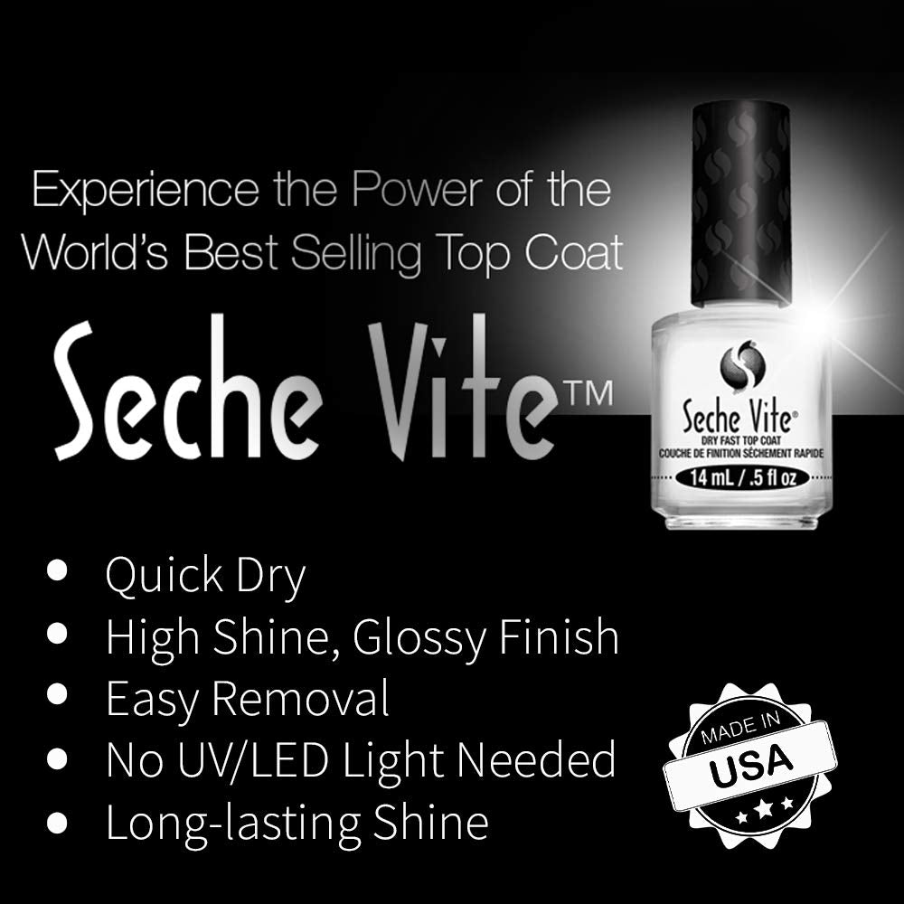 Seche Clear Vite, Base Coat and Top Coat for Nail Polish Beauty & Personal Care Seche