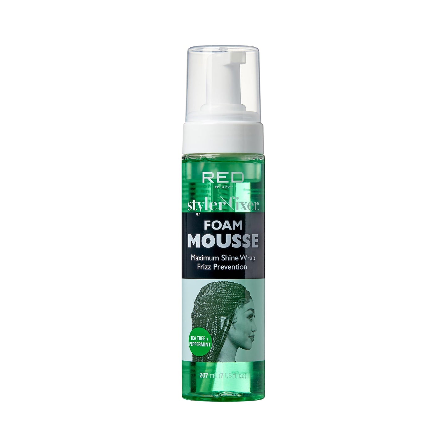 Red by Kiss Foaming Mousse, Maximum Shine Wrap Mousse, Reduce & Prevent Frizz, Define Curls, Set & Hold Styles, Nourishes Dry & Brittle Hair (Tea Tree