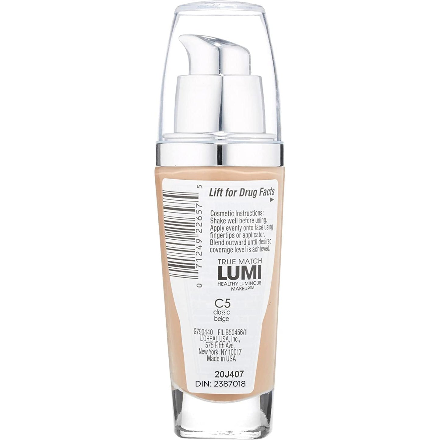 L'Oréal Paris True Match Lumi Healthy Luminous Makeup, C5 Classic Beige, 1 fl. oz.