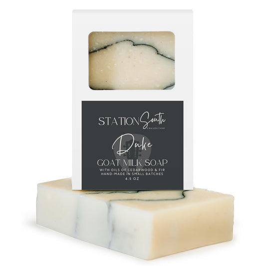 Station South Collective Duke Goat Milk Soap Bar - Men’s 2-in-1 Shampoo & Body Bar, Moisturizing & Deep Cleansing, Hydrating Goat Milk Soap, Woodsy Beauty & Personal Care Station South Collective