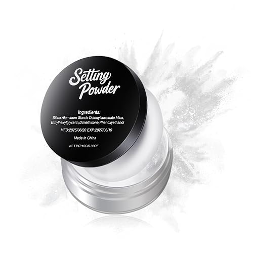 Talc-Free Setting Powder Makeup with Sifter, White Translucent Powder Colorset Powder, Matte Finishing Kimchi Setting Powder for Halloween SFX