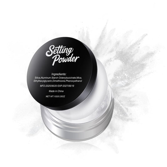 Talc-Free Setting Powder Makeup with Sifter, White Translucent Powder Colorset Powder, Matte Finishing Kimchi Setting Powder for Halloween SFX