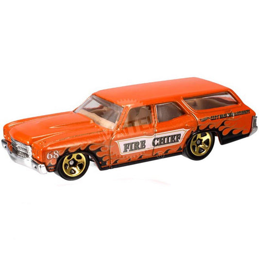 Mattel Hot Wheels (Scan & Track Card) - '70 Chevelle SS Wagon (Orange Fire Chief) - HW City Works 12 - 2/10 ~ 132/247 [Scale 1:64]