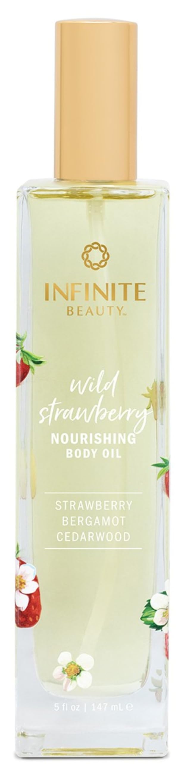 Infinite Beauty Nourishing Body Oil - Wild Strawberry | Hydrating, Softening, and Nourishing Skin Care for All-Over Body Use | 5 Fl Oz