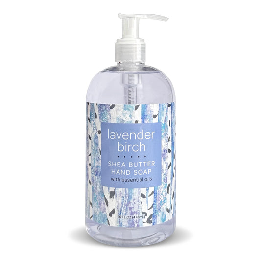 Greenwich Bay Trading Shea Butter Hand Soap - Lavender Birch Moisturizing Liquid Hand Soap, Calming Spa Scent, Gentle for Sensitive Skin, Pump Bottle