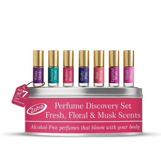 Zoha Perfume Discovery Set | Sample Perfumes for Women & Men with Fresh, Floral & Musk Scents | Alcohol-free Layering Perfume Oils | Travel Size Long Beauty & Personal Care Zoha