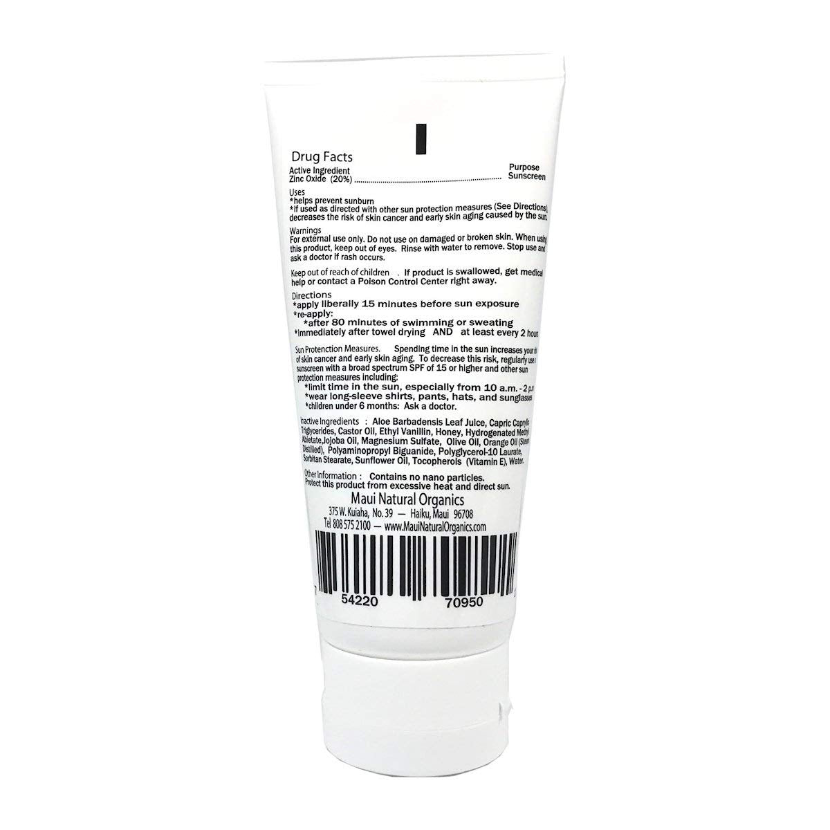 Maui Surfer Honey All Natural Sunscreen Lotion SPF 30 Reef Safe