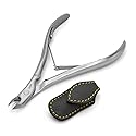 GERMANIKURE Standard Professional Cuticle Trimmer - 1/2 Half Jaw Nipper - Ethically Made in Germany - FINOX Stainless Steel Sharp Cuticle Remover