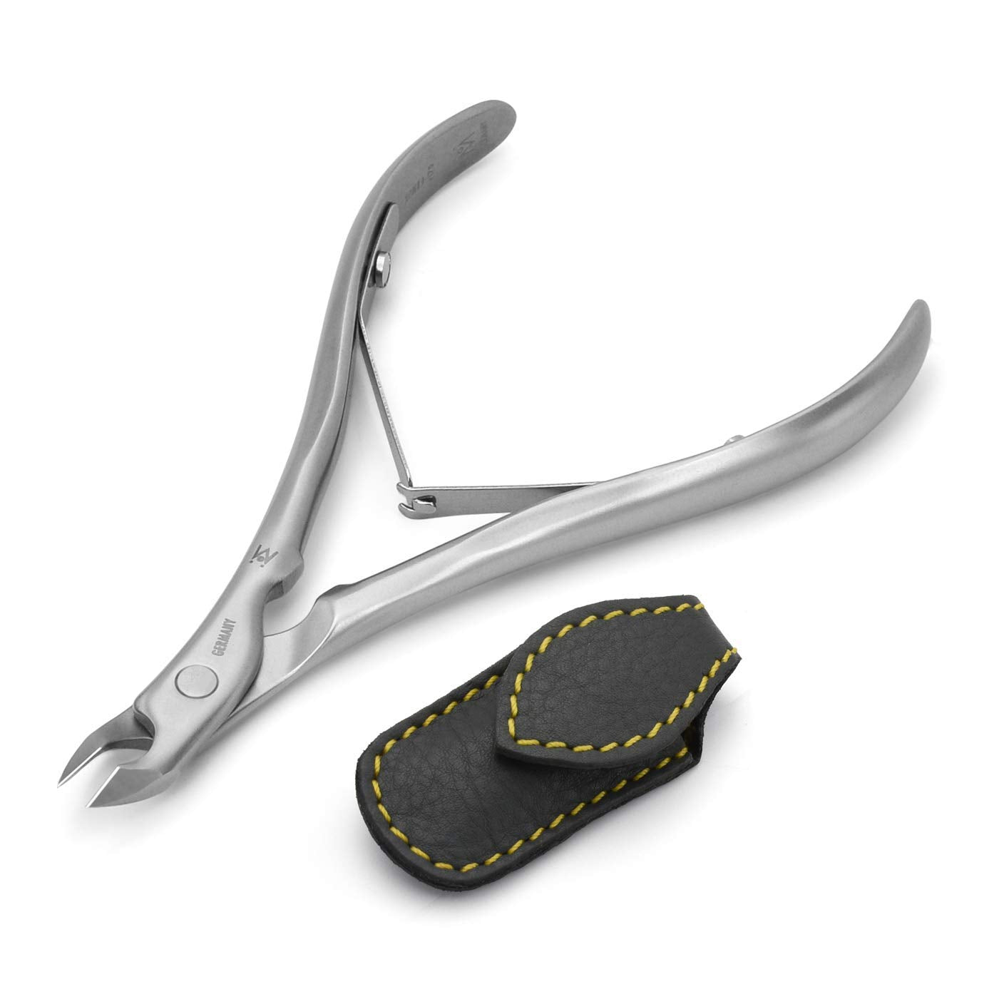 GERMANIKURE Standard Professional Cuticle Trimmer - 1/2 Half Jaw Nipper - Ethically Made in Germany - FINOX Stainless Steel Sharp Cuticle Remover