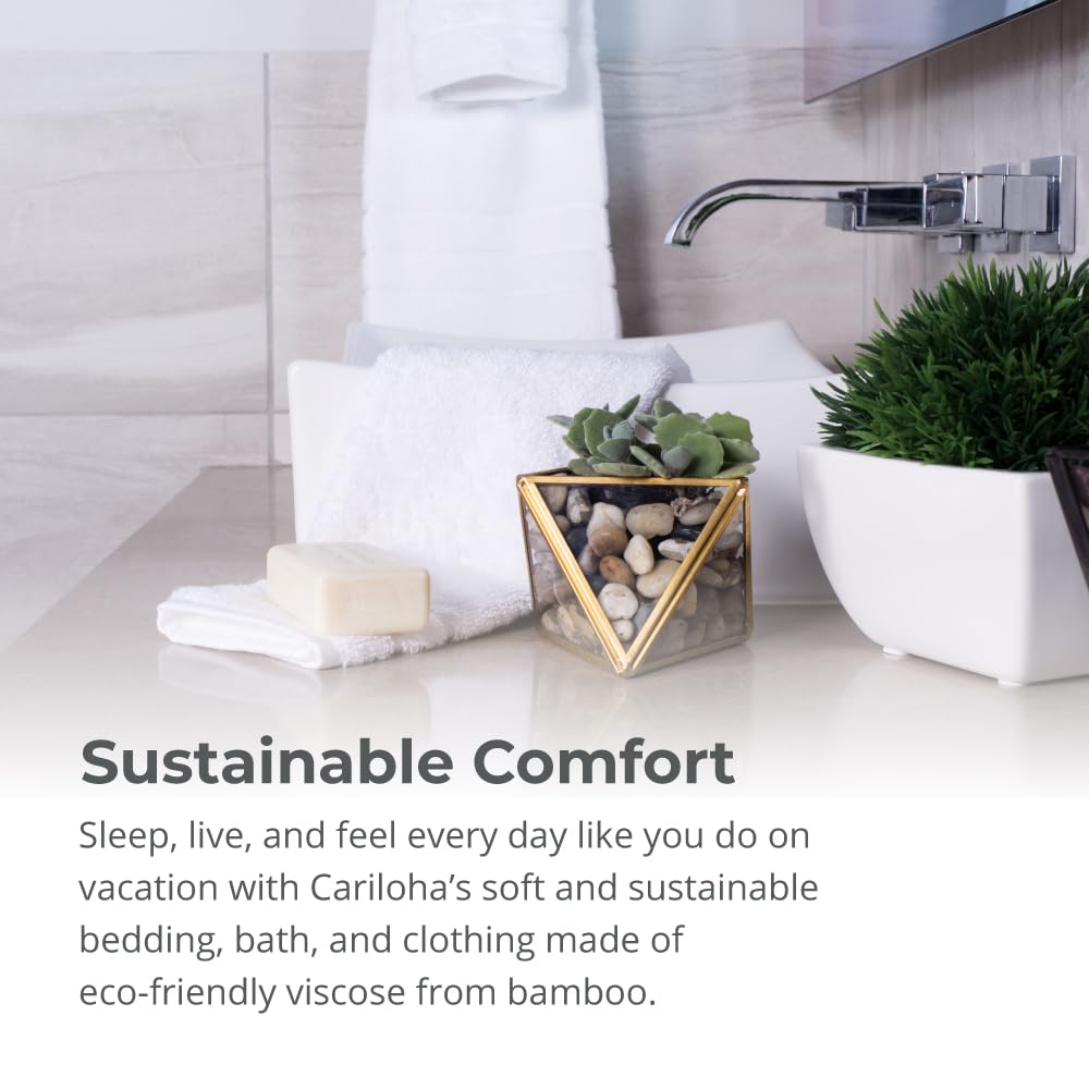 Cariloha Washcloth | Ocean Mist | 12"x12" | Turkish Cotton & Viscose Material Blend | Extra Smooth, Odor Resistant and Highly Absorbent