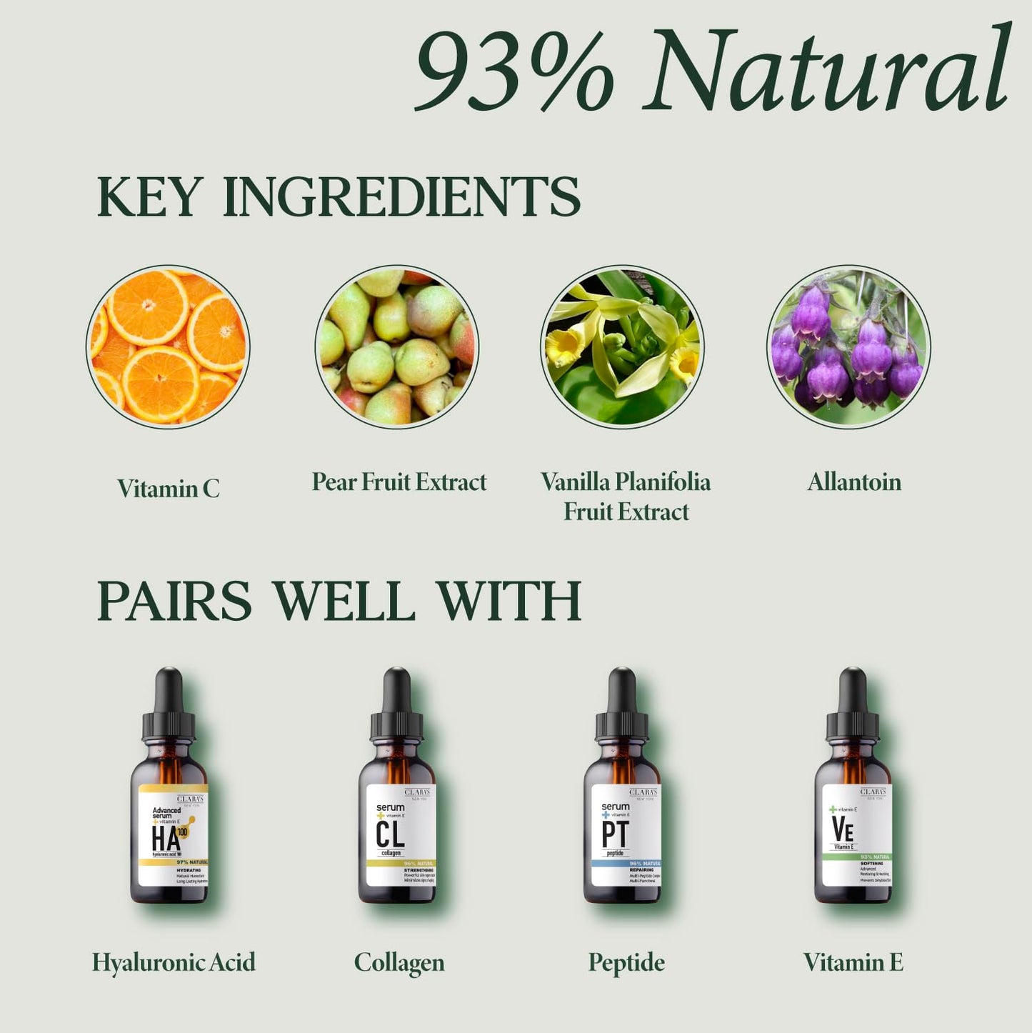 CLARA'S NEW YORK | Brightening Vitamin C Moisturizer Face Cream | with Hyaluronic Acid | Acne Scars Dark Spots Reduce Fine Lines, Healthy Glowing Skin
