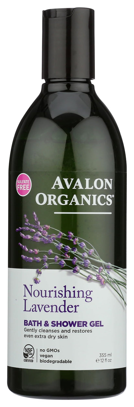 Avalon Organic Botanicals, Bath & Shower Gel, Lavender, 12 oz
