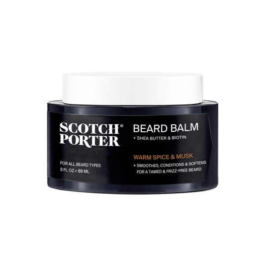 Scotch Porter Conditioning Beard Balm - Smooth, Shape, Moisturize & Soften Coarse, Dry Facial Hair while Encouraging Growth for a