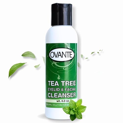 OVANTE Tea Tree Oil Eyelid, Facial Cleanser Wash For Demodex Prone Skin 4.0 oz