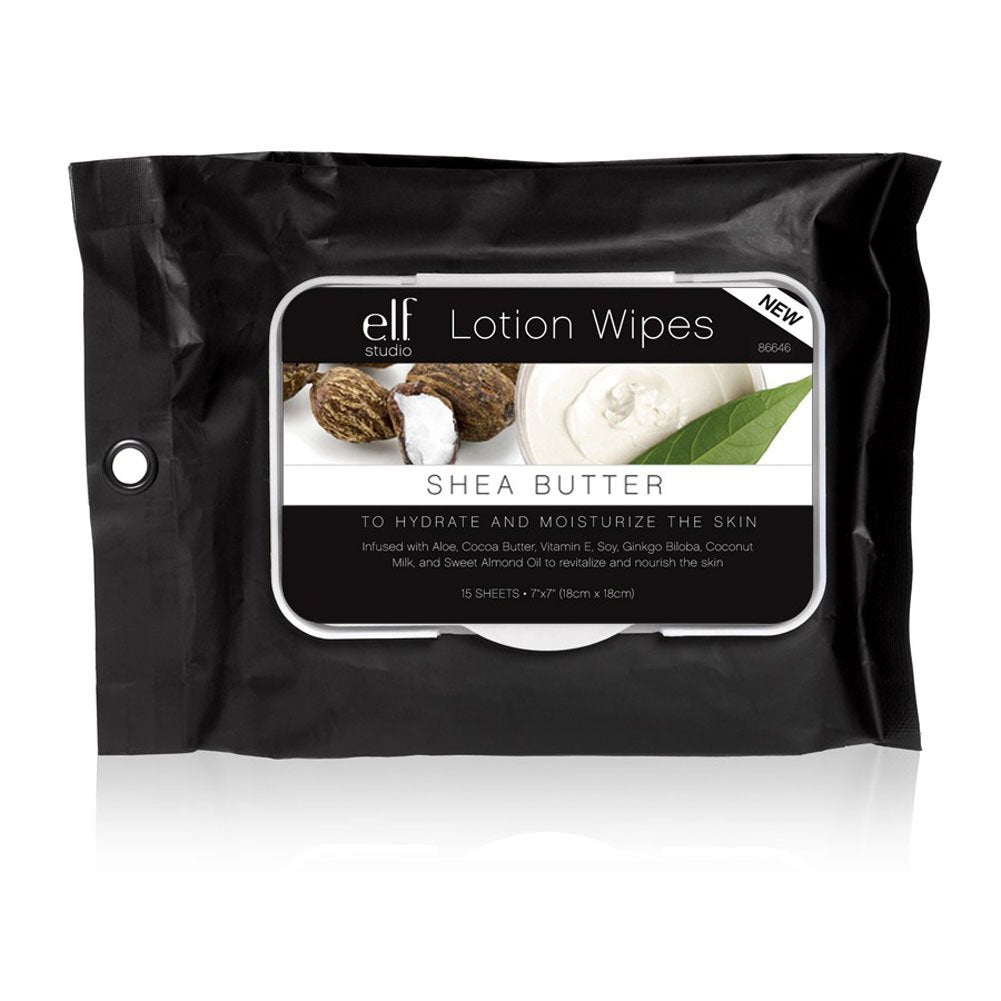 e.l.f. Lotion Wipes, Shea Butter, 15 Count