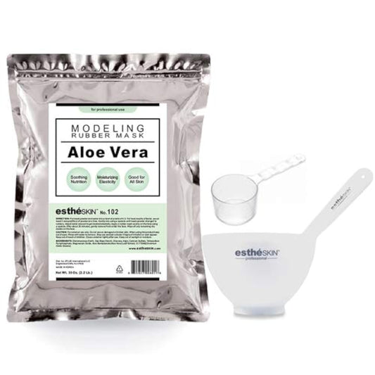 estheSKIN Peel Off Type Modeling Mask Powder for Facial, Skin Care, Professional Size, 35oz (2.2Pound) 1kg, 1 pack with 3pcs Mixing Bowl Set (102.Aloe Beauty & Personal Care estheSKIN