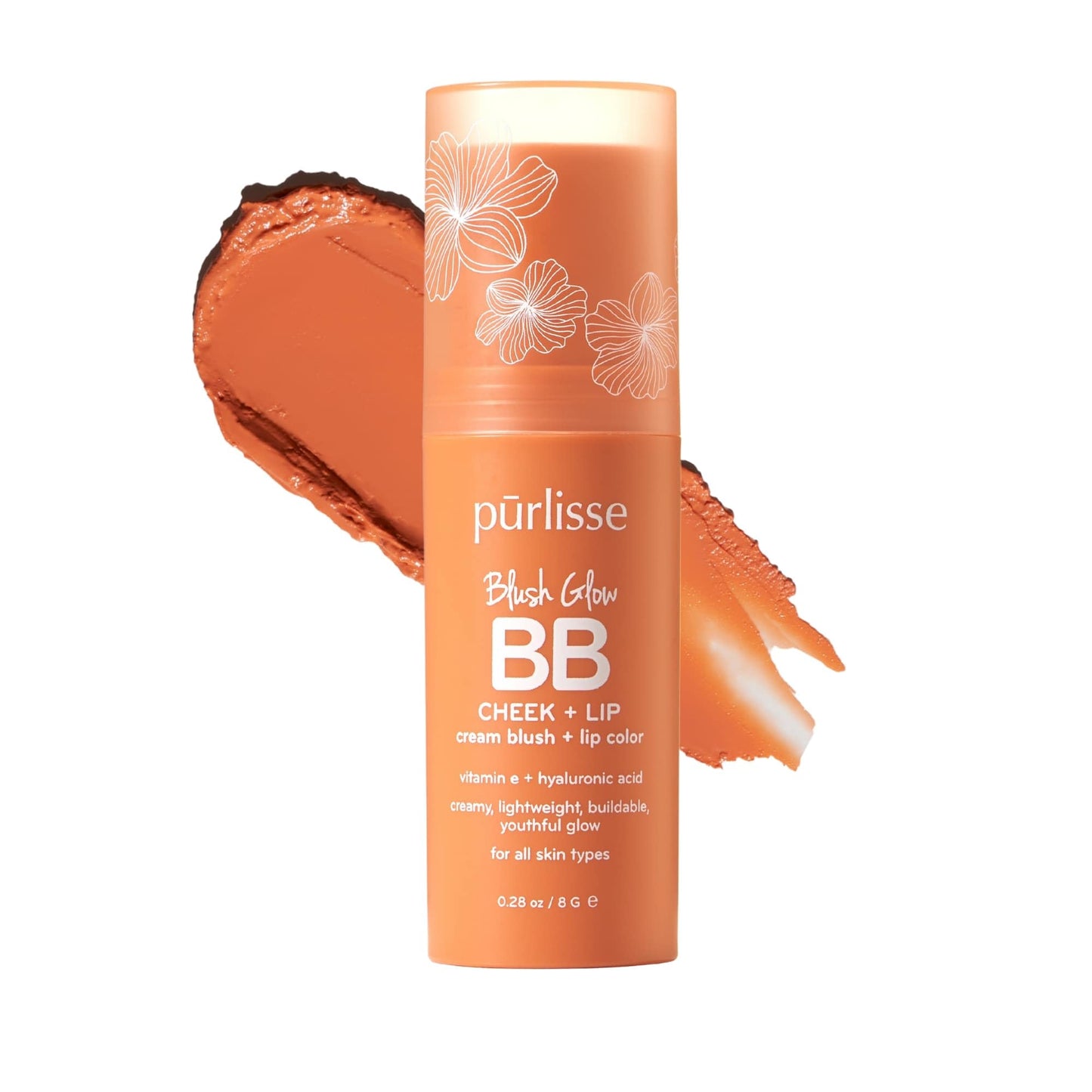 p?rlisse Blush Glow BB Lip and Cheek Tint - Hydrating & Buildable 2-in-1 Cream Blush Stick for Cheeks & Lips - Formulated with Nourishing Vitamin E